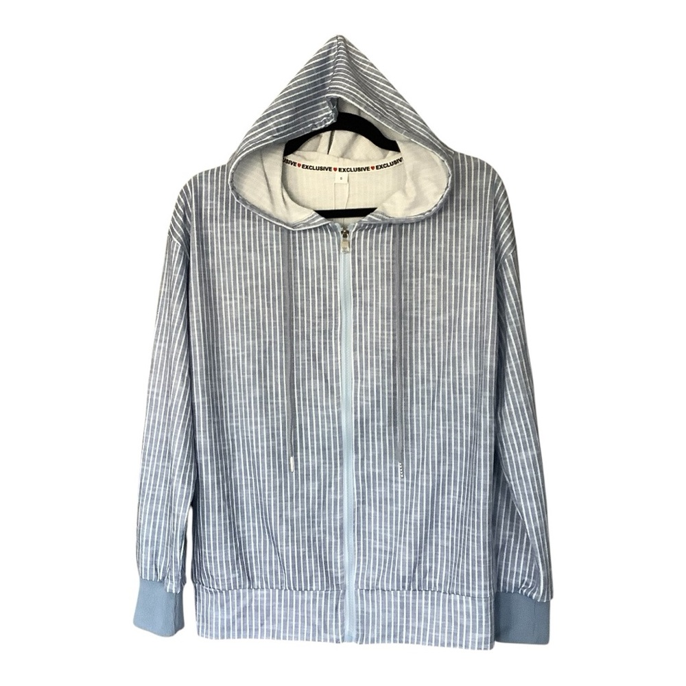 Lightweight Striped Hooded Top